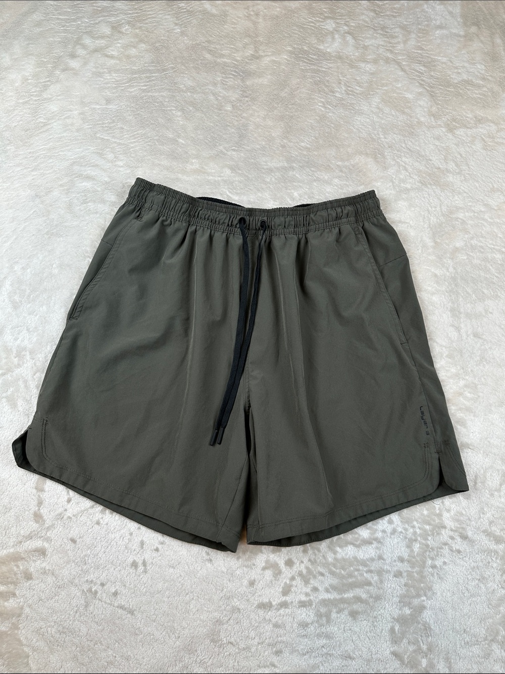 Men's Olive Athletic Drawstring Training Shorts